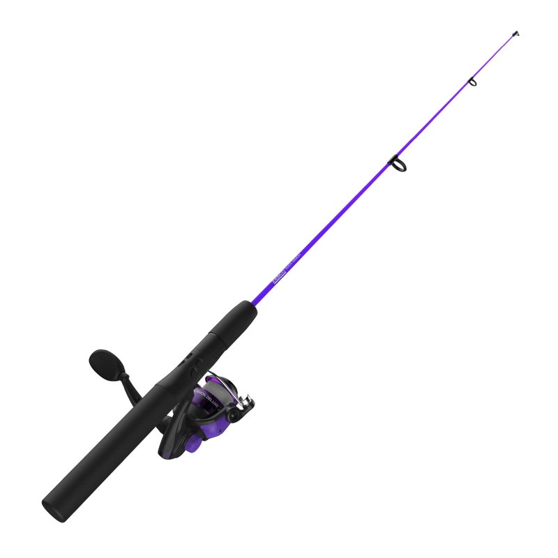 Zebco Dock Demon Spinning Reel and Fishing Rod Combo, 30-inch 1-Piece Fiberglass Fishing Pole, EVA Rod Handle, Size 10 Reel, Powertrain Drag, Pre-Spooled with 6-Pound Zebco Line, Purple - Image 1